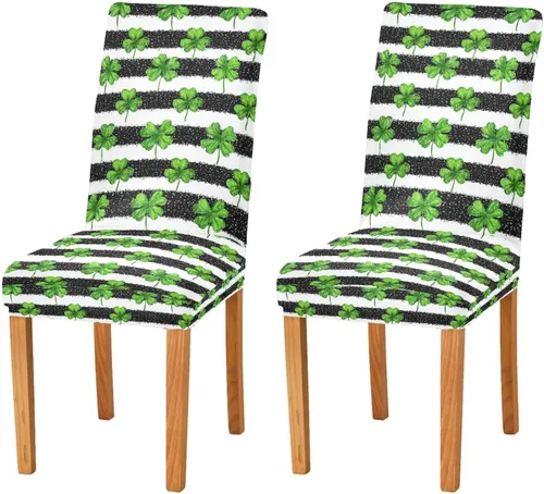Vista 9 de Kcldeci Juego de 4 fundas de elastano para sillas de comedor navideñas, fundas elásticas para sillas de jengibre navideñas, fundas de asiento