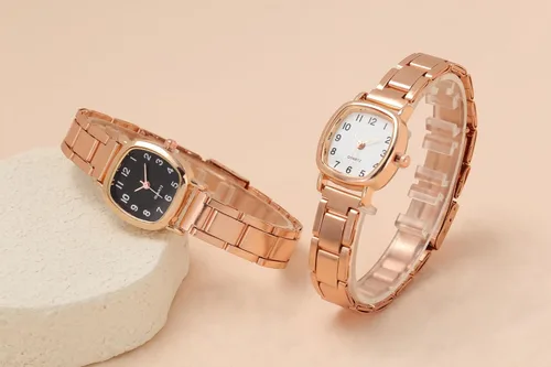 Vista 6 de Top Plaza Reloj de esfera con números arábigos cuadrados vintage para mujer de fácil lectura