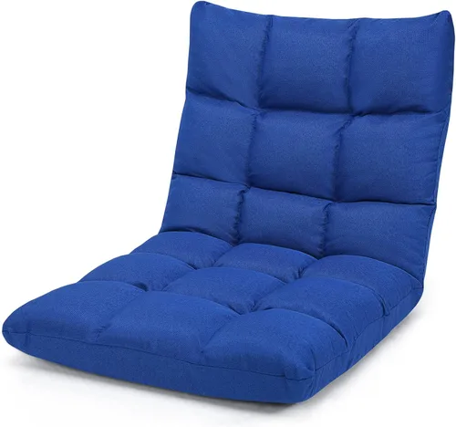 Vista 14 de GIANTEX Sofá de suelo, silla de videojuegos con 14 posiciones ajustables, respaldo acolchado, asiento acolchado para el suelo, silla plegable