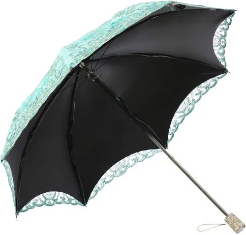 Vista 5 de Sombrilla de encaje bordado doble cubierta anti-UV SunRainSnow plegable paraguas