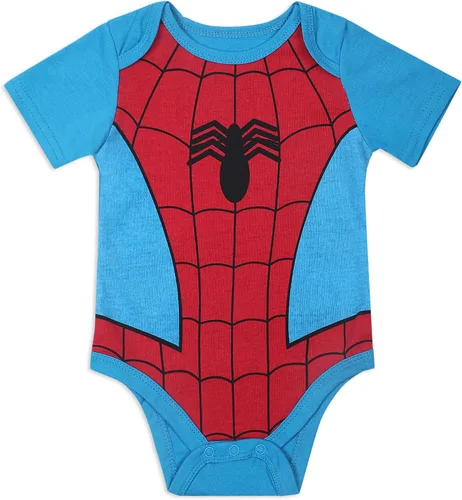 Vista 6 de Marvel Avengers Baby Boys 5 Pack Short Sleeve Bodysuit for Newborns and Infants BlueRedBlackGreen