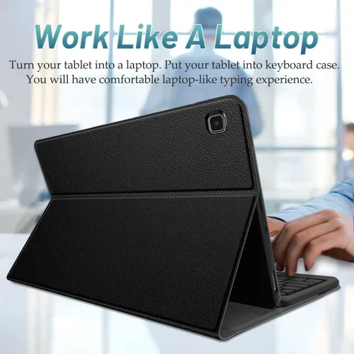 Vista 5 de Funda con teclado táctil retroiluminado para Samsung Galaxy Tab A 10.1 versión 2019, teclado inalámbrico retroiluminado arcoíris de 3 zonas