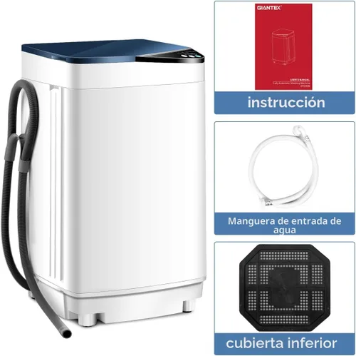 Vista 6 de Giantex Lavadora Completamente Automática, Lavadora Portátil y Secadora Centrífuga, Capacidad de 7.7 libras, Lavadora Compacta para Ropa con Luz