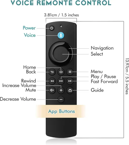 Vista 7 de Mando a distancia de repuesto para televisores inteligentes FireStick/Cube Negro