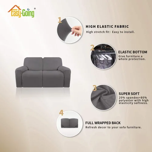 Vista 2 de Easy-Going Funda para sofá biplaza reclinable, paquetes de funda para sofá reclinable