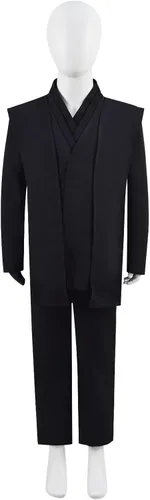Vista 5 de Skywalker Luke - Uniforme de cosplay para niños, disfraz de Jedi, túnica con capucha, conjunto completo de Halloween