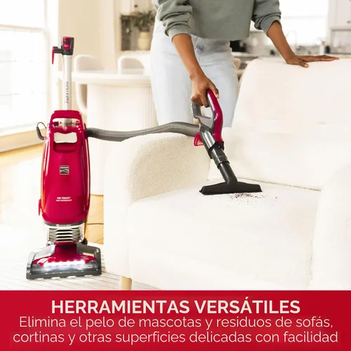 Vista 7 de Kenmore Intuition BU4020 - Aspiradora vertical en bolsa, apta para mascotas, aspiradora de alfombras elevable, 2 motores de succión con filtro HEPA