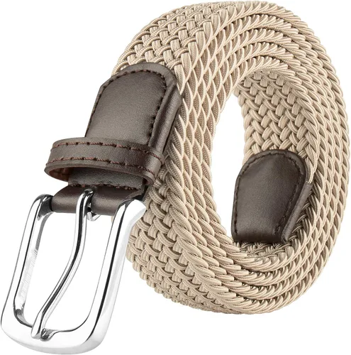 Vista 8 de JUKMO Cinturón trenzado elástico, cinturón tejido elástico en caja de regalo