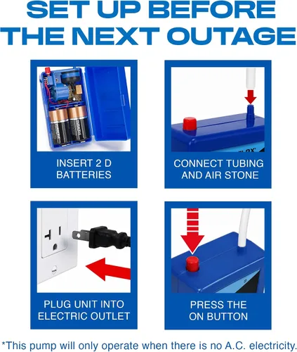 Vista 6 de Penn-Plax Silent - Air Aquarium Air Pump - Designed for Emergencies and Power Outages