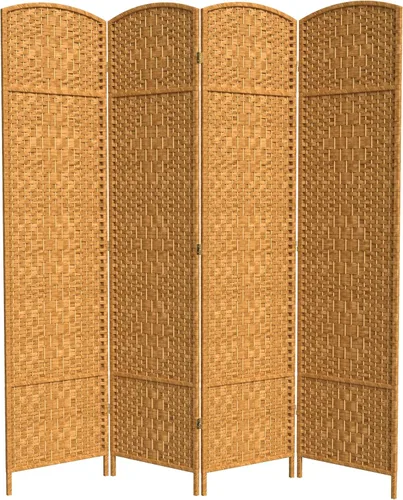 Vista 19 de Red Lantern Divisor de habitación con tejido de diamante de 7 pies de alto, color blanco, 4 paneles