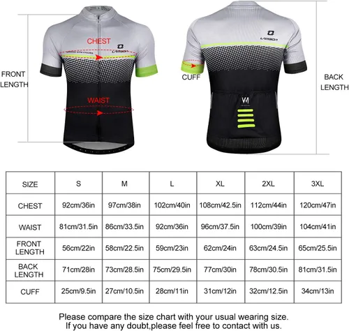 Vista 6 de Camiseta de ciclismo para hombre, ajustada, transpirable, de secado rápido, de alta elasticidad, camiseta de ciclismo