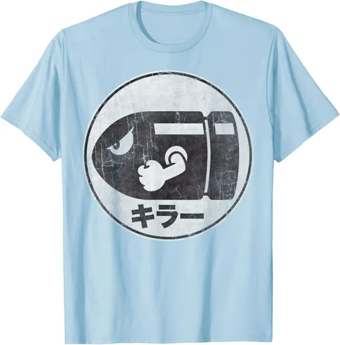 Vista 61 de Super Mario Camiseta con logotipo de Bullet Bill Distressed en Kanji