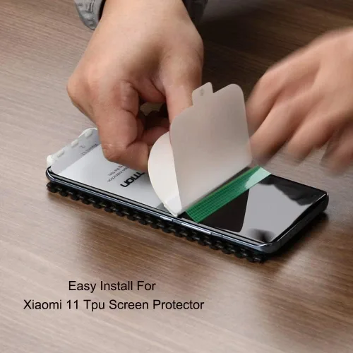 Vista 2 de Ibywind 2 protectores de pantalla para Xiaomi Mi11 5G de 6.81 pulgadas, película de TPU flexible, con 1 protector de lente de cámara, 1 película