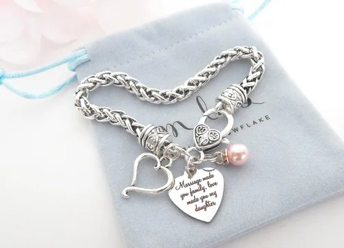 Vista 9 de Pulsera de boda de regalo para nuera, regalo para novia, hijastra o hija nueva, joyería de suegra