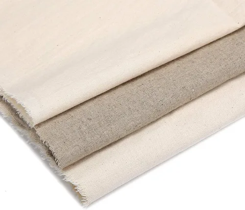 Vista 4 de Tela de mezcla de lino 100% algodón, calicó y algodón para manualidades, pintura, retazos, ropa y tapicería ligera. Fibras naturales Neotrim