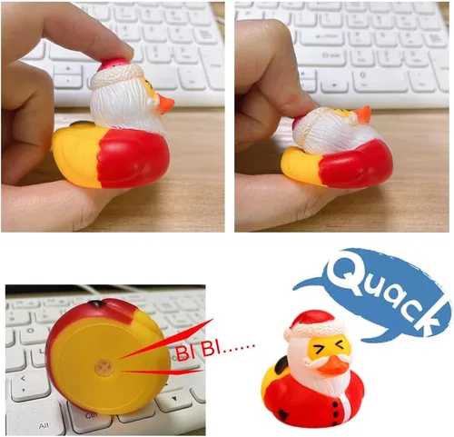 Vista 6 de Calendario de Adviento 2024, patos de goma, juguetes de baño, caja ciega de Navidad, patos de juguete, mini patos para niños, niñas, decoración