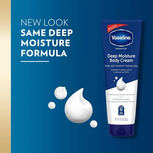 Vista 3 de Vaseline Crema corporal de cuidado intensivo de humedad profunda, paquete de 4 con gelatina de petróleo curativa y vitamina E rica y suave para piel