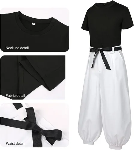 Vista 3 de Toji Fushiguro Cosplay para hombre Jujutsu Kaisen Toji Fushiguro camisa pantalones conjunto completo