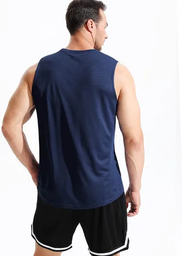 Vista 5 de NELEUS Camiseta sin mangas para hombre Dry Fit Workout Running