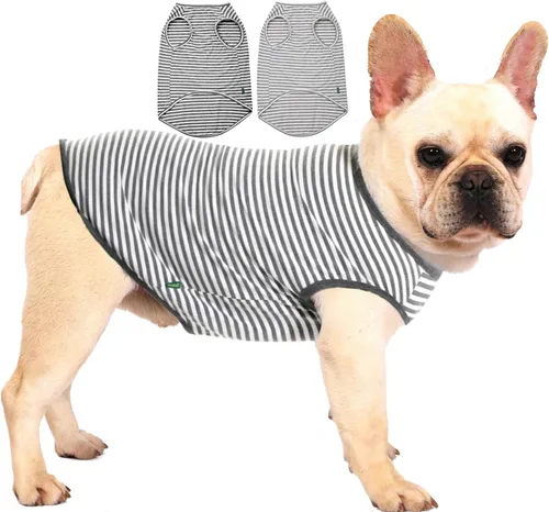 Vista 22 de Camisas Lisas para Perros, Ropa Sólida para Perros, Camiseta Ligera Elástica, Sin Mangas Blanca para Cachorros Chihuahua Gatos Disfraces Pequeños