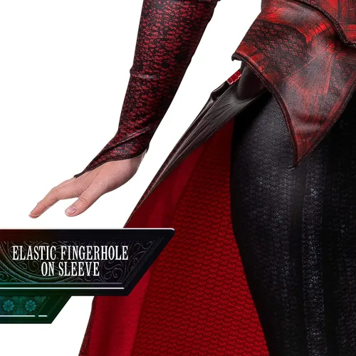 Vista 4 de Marvel - Disfraz de héroe de la bruja escarlata para adultos, disfraz de Halloween para mujer, con licencia