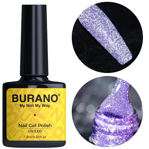 Vista 9 de BURANO Esmalte de uñas de gel reflectante, 0.2 fl oz, esmalte de gel reflectante con purpurina de diamante, esmalte de gel de color brillante