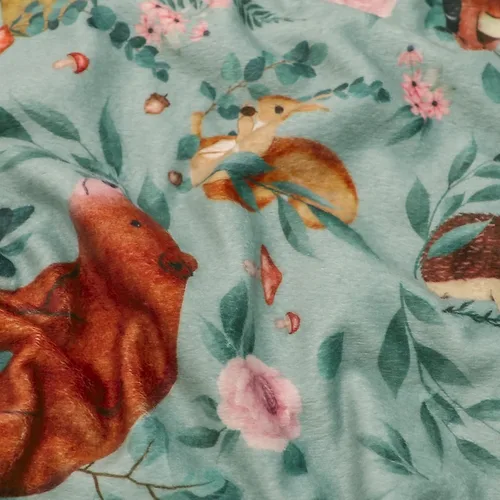 Vista 3 de Mantas de bebé para niños y niñas, manta de forro polar con respaldo de puntos, manta supersuave para cubrirse, 30 x 40 pulgadas, animales del bosque