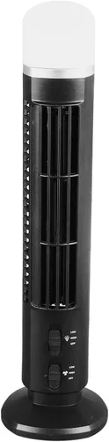 Vista 5 de Ventilador de torre sin aspas, ventilador de escritorio vertical USB para estudiantes, oficina en casa, ventiladores de torre (negro)