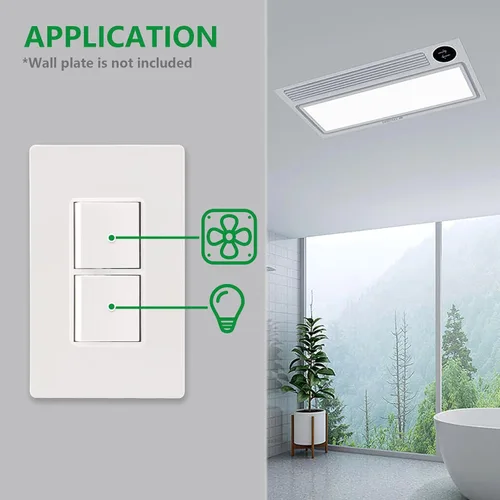 Vista 7 de Wengart Interruptor Decorativo de Combinación Basculante Dúplex, 120VCA 15Amp, Terminal de Tierra, Grado Residencial/Comercial, 2 Interruptores
