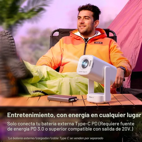 Vista 4 de Aurzen Roku TV D1R air Proyector portátil inteligente para exteriores