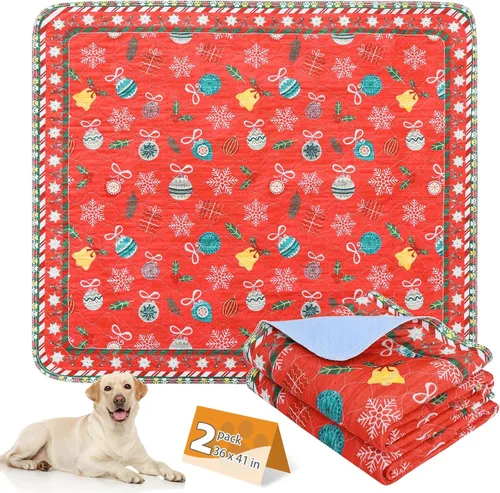 Vista 10 de KOOLTAIL Almohadillas lavables para orina de perros, paquete de 2 almohadillas de entrenamiento súper absorbentes reutilizables impermeables