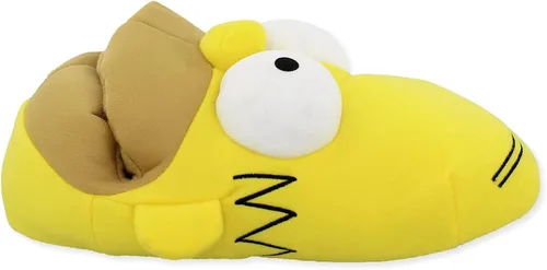 Vista 5 de The Simpsons Pantuflas faciales 3D Homer Simpson de felpa novedosas para hombres y adultos