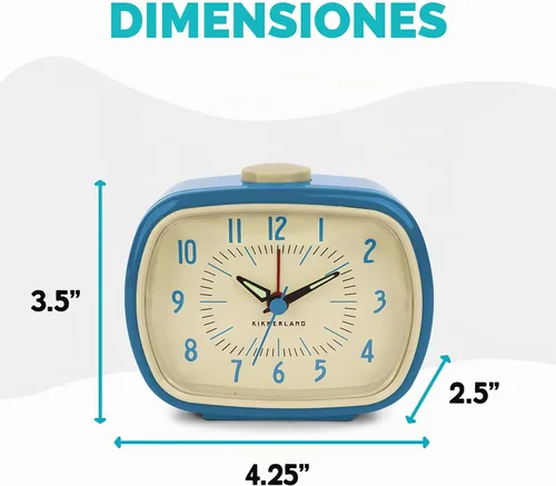 Vista 4 de Reloj con alarma cuadrado, de la marca Kikkerland