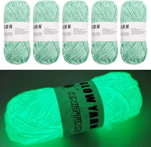 Vista 11 de 4 piezas de hilo que brillan en la oscuridad, suministros de costura, (55yd 164.0 ft) para ganchillo para manualidades, manualidades y costura