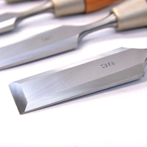 Vista 6 de KAKURI Juego de 6 cinceles de madera japonesa, estilo mixto japonés y occidental, fabricados en Japón, cinceles profesionales resistentes NOMI