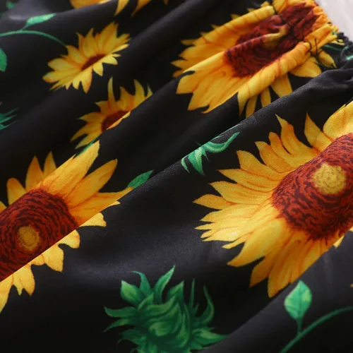 Vista 5 de VSFAOV Conjunto de ropa de juego de algodón con estampado de letras para niñas pequeñas, de manga corta y pantalones, 2 piezas