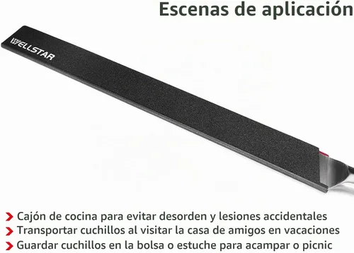 Vista 7 de WELLSTAR Juego de protectores de borde de cuchillo, 2 fundas universales de hoja de 14 pulgadas, sin BPA, fundas protectoras de hoja larga de ABS