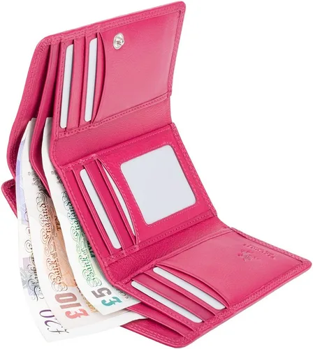 Vista 4 de Visconti Classic Heritage -32 Cartera de piel suave para mujer, Fucsia (Fuscia), M