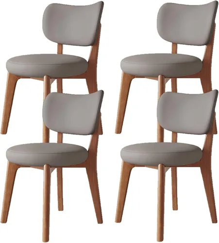 Vista 35 de Juego de sillas de comedor de madera de 1/2/4, sillas de cocina con respaldo curvo, silla de vestíbulo, silla de comedor tapizada, silla de comedor