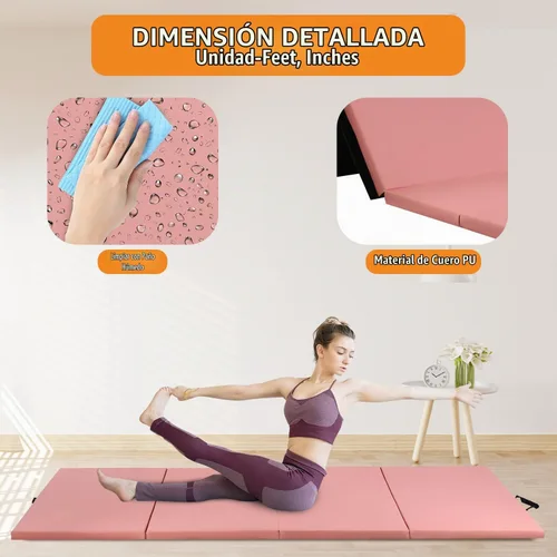 Vista 6 de Gymnastics Mats Foldable Tumbling Mats Portable Gymnastics Exercise Mat Thick Gymnastics Tumbling Mats Pad Home Exercise Panel Mat With Carrying