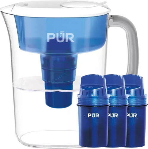 Vista 9 de PUR Jarra de agua de 7 tazas, 1 filtro original, limpiador, agua de gran sabor, apta para lavavajillas, potente, filtración más rápida, diseño