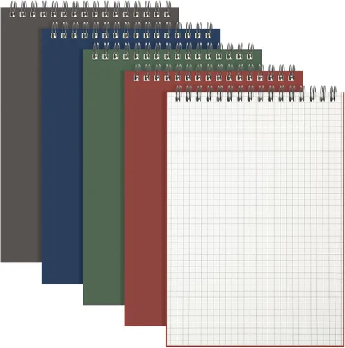 Vista 33 de Engrowtic Paquete de 1 bloc de notas en espiral de papel cuadriculado A5, bloc de notas encuadernado con alambre, bloc de notas de cuadrícula