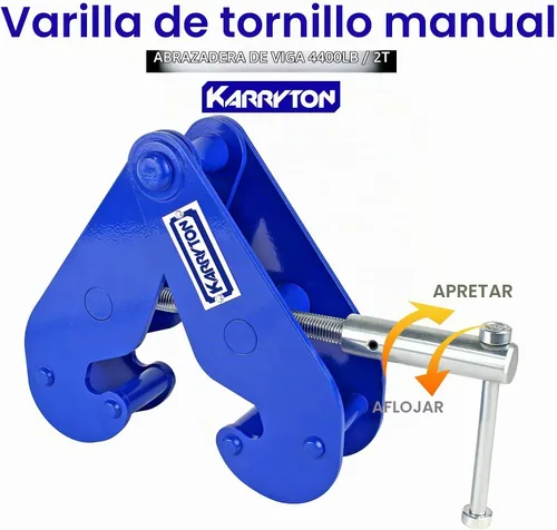 Vista 4 de Abrazadera de haz 4400LB/2Ton, ancho de brida de haz de 3-9