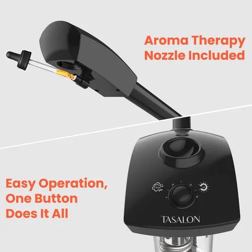 Vista 3 de TASALON Vaporizador facial iónico, vaporizador facial de ozono caliente para cara, vaporizador esteticista para salón de belleza y spa, vaporizador