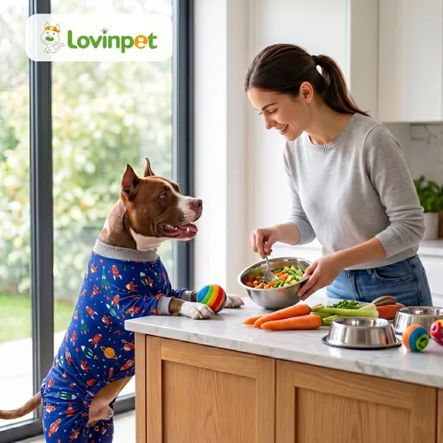 Vista 9 de LovinPet Pijama grande para perros, estampado de cohete y nave espacial azul marino, camiseta ligera y elástica para perros grandes, pijamas
