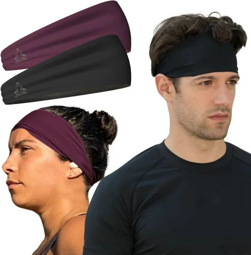 Vista 27 de Bandas de sudor Temple Tape - Diademas de entrenamiento para mujeres y hombres - Bandas de sudor para hombres - Bandas de sudor para deportes
