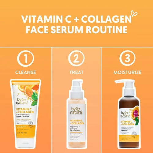 Vista 7 de By Nature Suero facial con vitamina C + colágeno, restaura y energiza la piel cansada con vitamina C, colágeno voluminoso, más cúrcuma que mejora