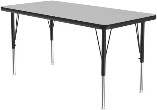 Vista 34 de Correll Mesa rectangular de actividades para el aula de 24 x 48 pulgadas, altura ajustable (19 a 29 pulgadas), parte superior de granito gris, borde