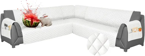 Vista 46 de Fundas para sofá modular, impermeables, 6 piezas, fundas de sofá en forma de L, lavables, antideslizantes, fundas para sofá seccional, suaves