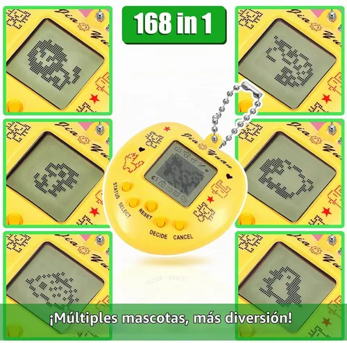 Vista 3 de Paquete de 3 juguetes de llavero virtual vintage para mascotas, juegos de 3